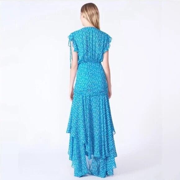 NWT Veronica Beard Floral Samara Silk Maxi Dress Size 2 Blue #1C501 - Picture 4 of 11